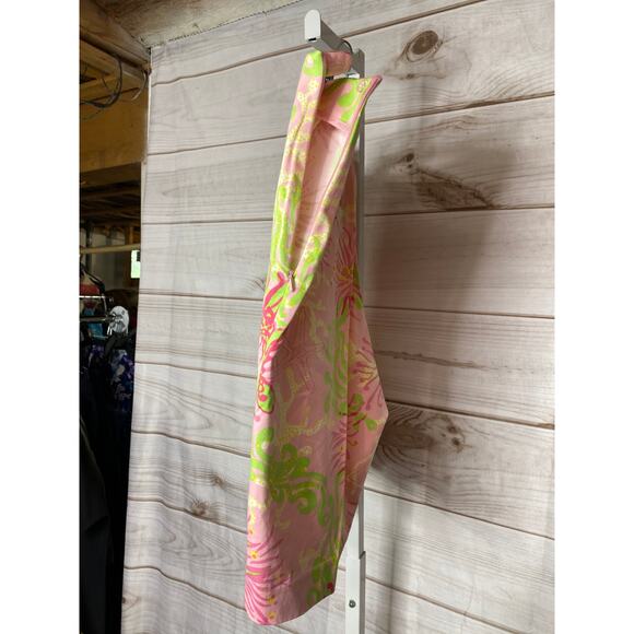 Lilly Pulitzer Resort Bermuda Shorts Pink Green Starfish Size 16 - Picture 3 of 7
